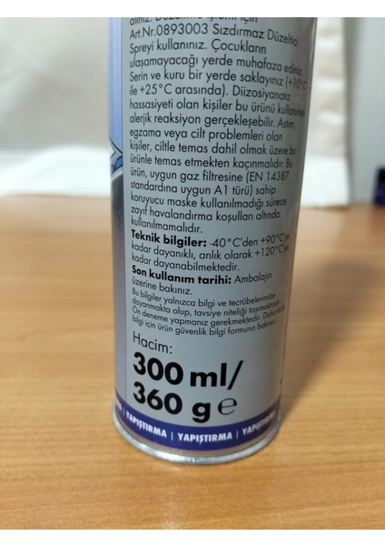 Yapıştırıcı-Sızdırmaz Beyaz 300 ml