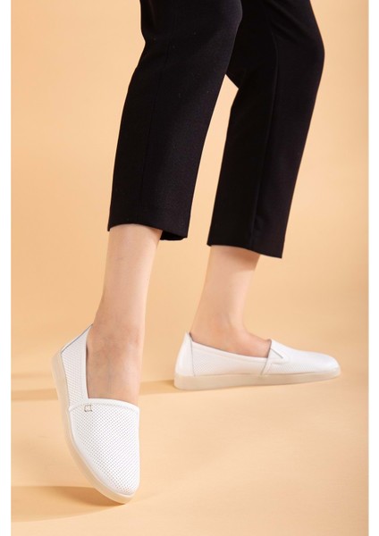 Kadın Deri Günlük Comfort Ayakkabı - Beyaz fiyatları