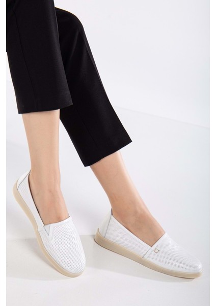 Kadın Deri Günlük Comfort Ayakkabı - Beyaz modelleri