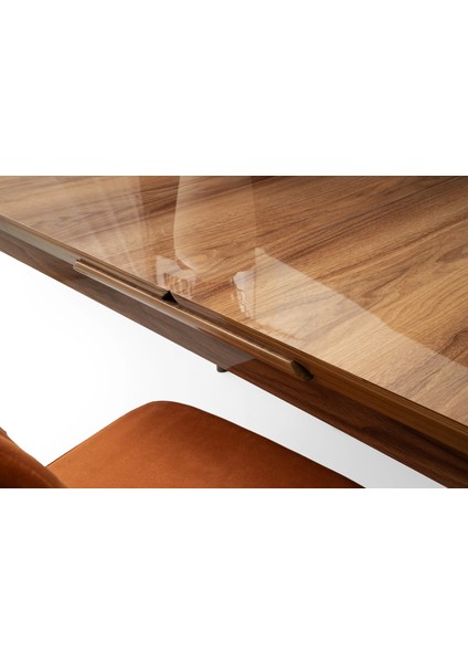 Kelebek Hazar Ahşap Salon Yemek Masa Sandalye Takımı 4 Sandalyeli Ortadan Açılır Büyüyen 60 x 100 cm Ceviz fırsatları