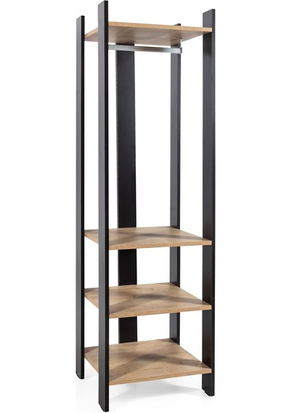 Vest Organizer, Elbise Askılığı, Giyinme Dolabı, Kapaksız Eşya Dolabı, Modern, Şık (Siyah-Safirmeşe)