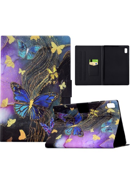 Için Premium Flip Case Lenovo Tab M9 Kart Yuvaları ve Geliştirilmiş Koruma ve Kolaylık Için Stand Fonksiyonu ile Stand Fonksiyonlu Çiçek Tasarımı (Yurt Dışından)