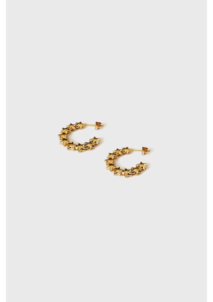 Stars Model Altın Kaplama Küpe