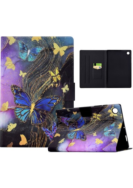 Için Premium Flip Case Samsung Galaxy Tab A8 10.5 Kart Yuvaları ve Geliştirilmiş Koruma ve Kolaylık Için Stand Fonksiyonu ile Stand Fonksiyonlu Çiçek Tasarımı (Yurt Dışından)