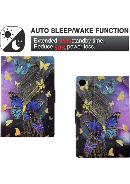 Için Premium Flip Case Samsung Galaxy Tab A8 10.5 Kart Yuvaları ve Geliştirilmiş Koruma ve Kolaylık Için Stand Fonksiyonu ile Stand Fonksiyonlu Çiçek Tasarımı (Yurt Dışından)