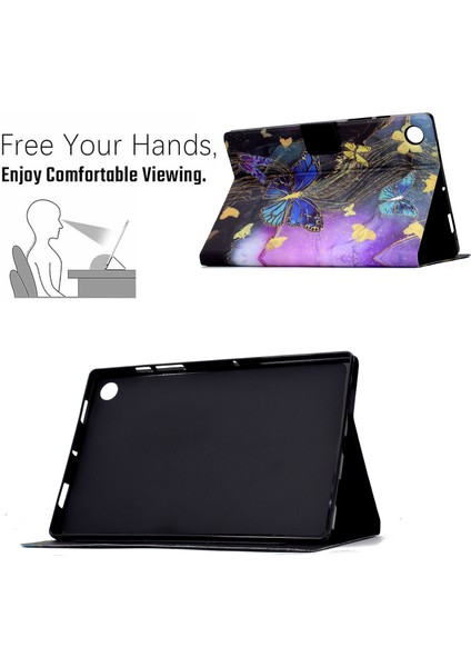 Için Premium Flip Case Samsung Galaxy Tab A8 10.5 Kart Yuvaları ve Geliştirilmiş Koruma ve Kolaylık Için Stand Fonksiyonu ile Stand Fonksiyonlu Çiçek Tasarımı (Yurt Dışından)