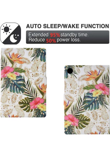 Için Premium Flip Case Samsung Galaxy Tab A8 10.5 Kart Yuvaları ve Geliştirilmiş Koruma ve Kolaylık Için Stand Fonksiyonu ile Stand Fonksiyonlu Çiçek Tasarımı (Yurt Dışından)