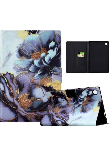 Için Premium Flip Case Lenovo Tab M10 Gen 3 Kart Yuvaları ve Geliştirilmiş Koruma ve Kolaylık Için Stand Fonksiyonu ile Stand Fonksiyonlu Çiçek Tasarımı (Yurt Dışından)