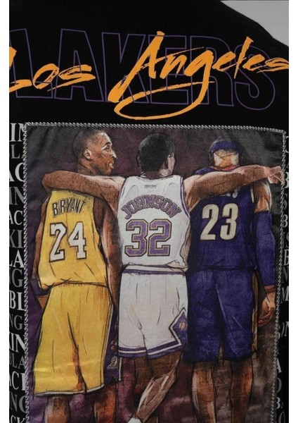 Erkek Oversize Lakers T-Shirt Siyah fiyatları