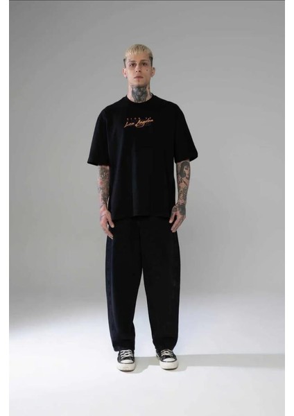 Erkek Oversize Lakers T-Shirt Siyah indirimleri