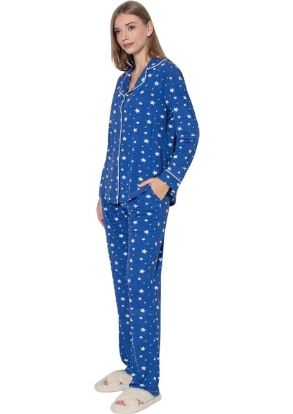 Desenli Pamuk Viskon Pijama Takımı