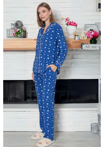 Desenli Pamuk Viskon Pijama Takımı