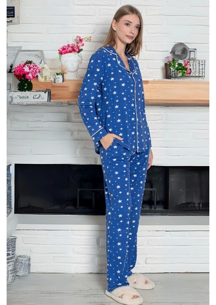 Desenli Pamuk Viskon Pijama Takımı