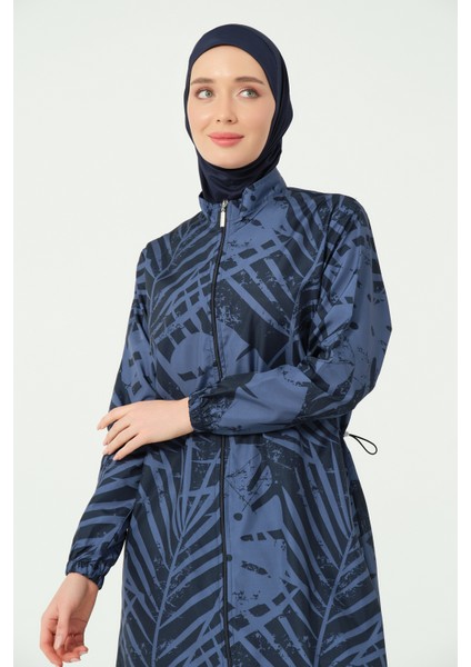 Gold Desenli Uzun Battal Tesettür Mayo modelleri