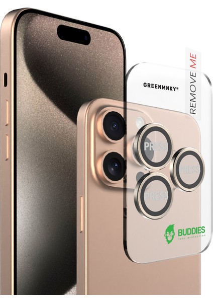 Buddıes Iphone 16 Pro / 16 Pro Max Uyumlu Kamera Lens Koruyucu (GOLD)