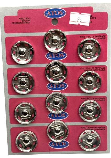 25 mm Çıt Çıt 12 Adet (Nikel Renk)