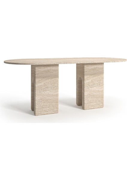 Foteinos - Tasarım Mermer U Ayak Yemek Masası