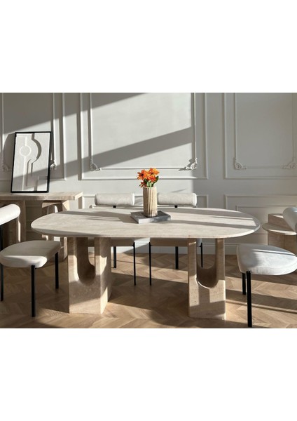 Foteinos - Tasarım Mermer U Ayak Yemek Masası modelleri
