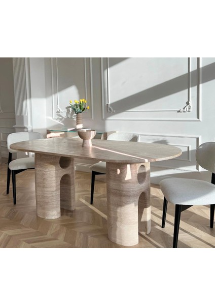 Terra- Traverten Mermer Yemek Masası modelleri