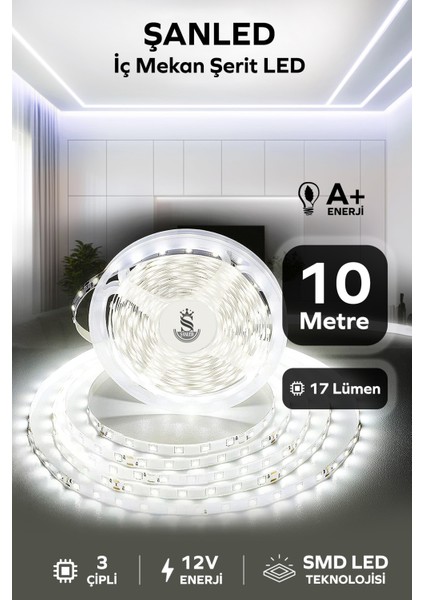 3 Çipli Iç Mekan Şerit Led Tüm Mekanlar-(Trafosuz) 5,10,20,30,40,50,100m