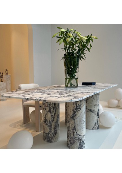 Mendortagu- Menekşe Mermer Yemek Masası