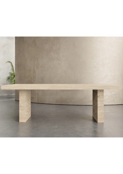 Artodus- Traverten Mermer Yemek Masası