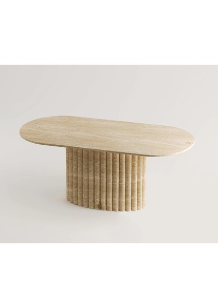 Tares-Traverten Mermer Yemek Masası