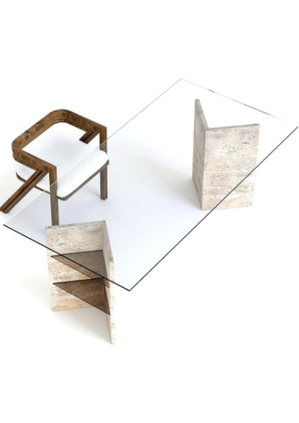 Vemyamaacam-Traverten Mermer Yemek Masası modelleri