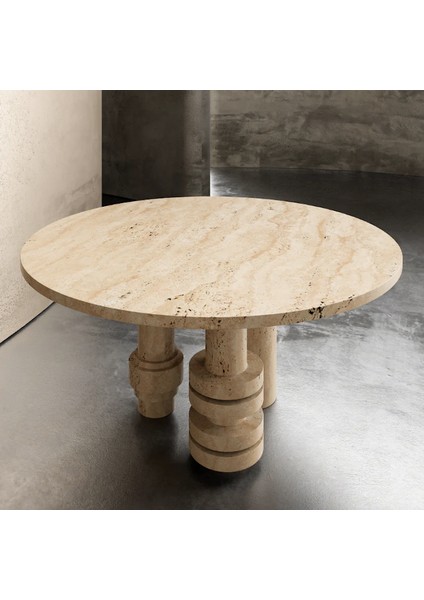 Tranta-Traverten Mermer Yemek Masası modelleri