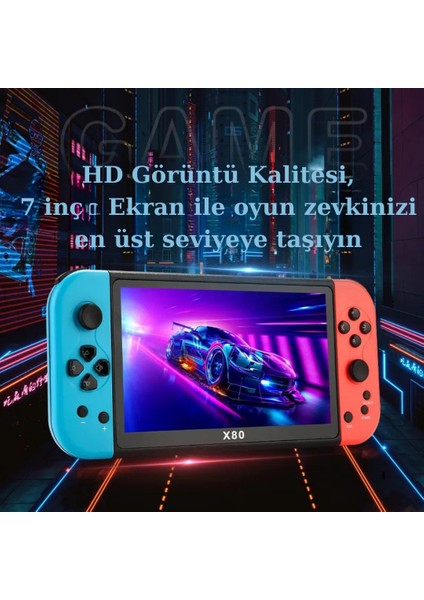 GAMEBOX+5000 Oyunlu Nostalji Atari 7 Inç Geniş Ekran 128BIT Retro Video Oyunu fırsatları