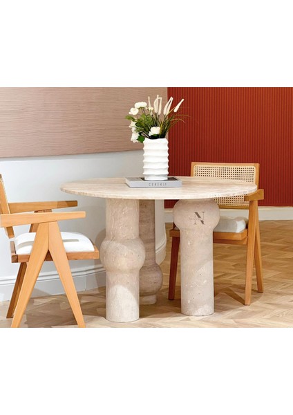 Feelse-Traverten Mermer Yemek Masası fırsatları