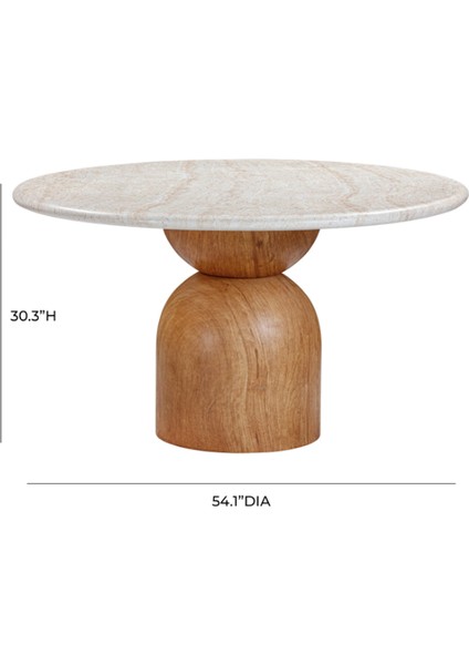 Bogumincevza- Ahşap Ayak Traverten Mermer Yemek Masası modelleri