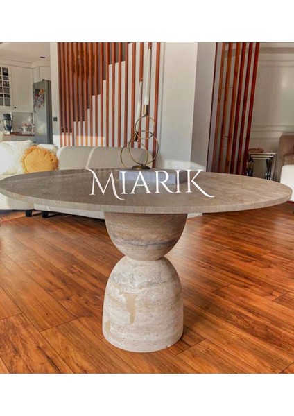 Selenit-Traverten Mermer Kum Saati Yemek Masası fırsatları