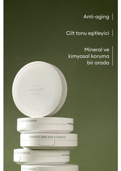 Perfect Airy Sun Cushion SPF50+ Pa++++ 14G - Cilt Tonu Eşitleyici Vegan Cushion Güneş Kremi