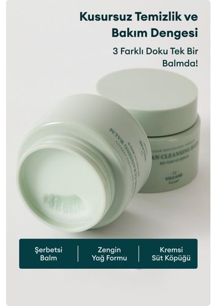 Clear Houttuynia Cordata Vegan Cleansing Balm 100ML - Şerbet Tipi Yatıştırıcı Heartleaf Vegan Makyaj ve Yüz Temizleme Balmı