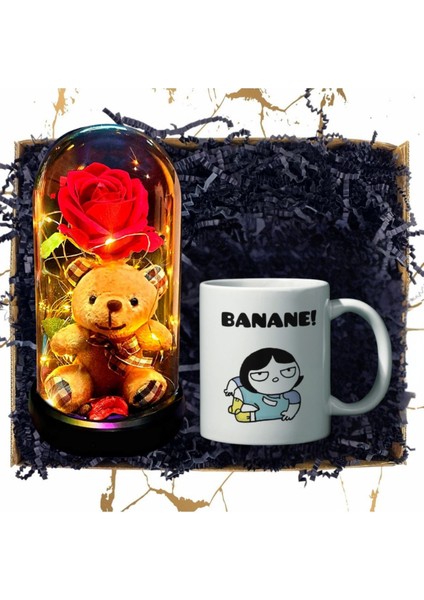 Ayıcıklı Işıklı Teraryum & Eğlenceli Özel Tasarım Baskılı Kupa Bardak