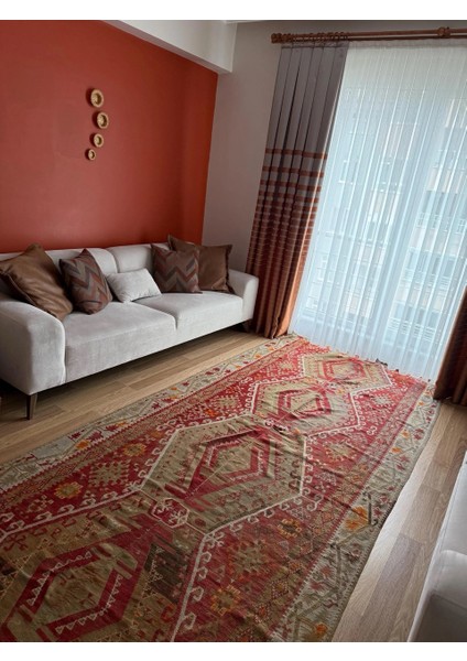 165X375 cm Büyük Boy Antik Türk Kilimi, El Dokuma Vintage Anadolu Kilimi, Geleneksel Yün Kilim, Dekoratif Alan Halısı indirimleri