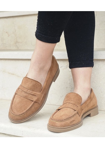 Rahat Günlük Tarz Süet Nubuk Çalışan Kadın Loafer Ayakkabısı fırsatları