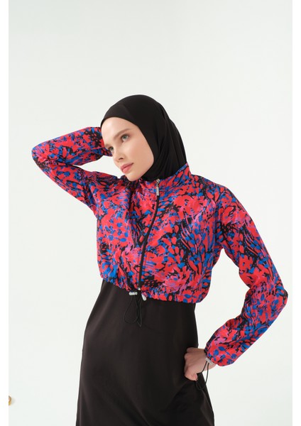 Desenli Crop Tesettür Mayo
