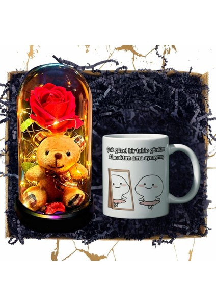 Ayıcıklı Işıklı Teraryum & Eğlenceli Özel Tasarım Baskılı Kupa Bardak