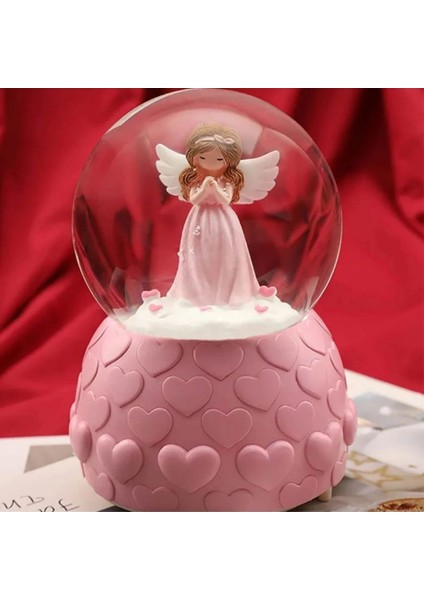 Pembe Mini Peri Işıklı Kar Küresi & Eğlenceli Özel Tasarım Baskılı Kupa Bardak