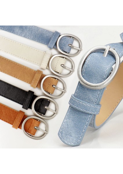 Moda Rahat Oval Alaşım Kemer Kot Minimalist Dekoratif Kemer Kadın Kemer (Yurt Dışından)