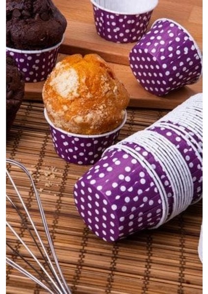 Pet Kapsül (50X39) Puantiyeli Mor 25'li