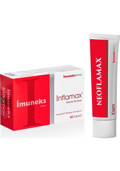 Inflamax® Optimize Zerdeçöp Takviye Edici Gıda & Neoflamax Masaj Kremi 50 ml 2’li Set