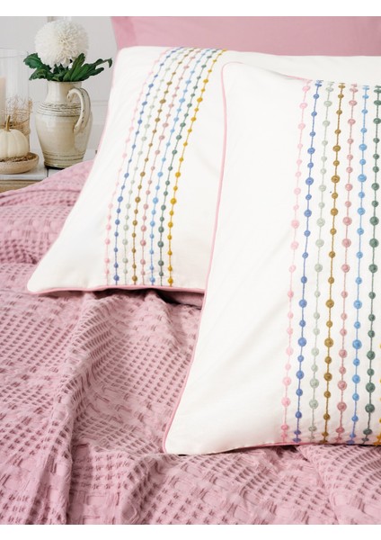 Aura Tek Kişilik Pike Takımı Pebble Pembe