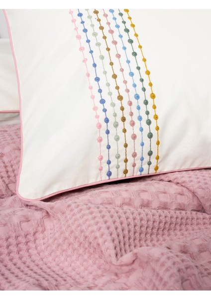 Aura Tek Kişilik Pike Takımı Pebble Pembe
