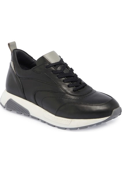 Siyah Hakiki Deri Erkek Sneaker - E24I1AY56629-A23