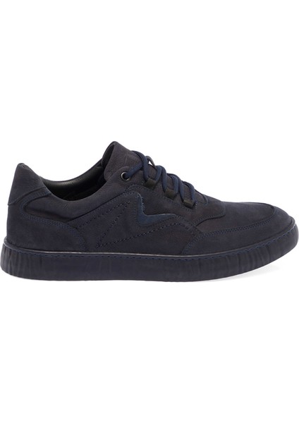 Lacivert Hakiki Nubuk Deri Erkek Sneaker - E24I1AY56900-C39