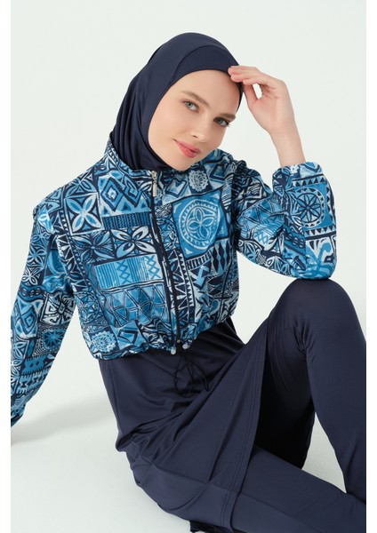 Desenli Crop Tesettür Mayo