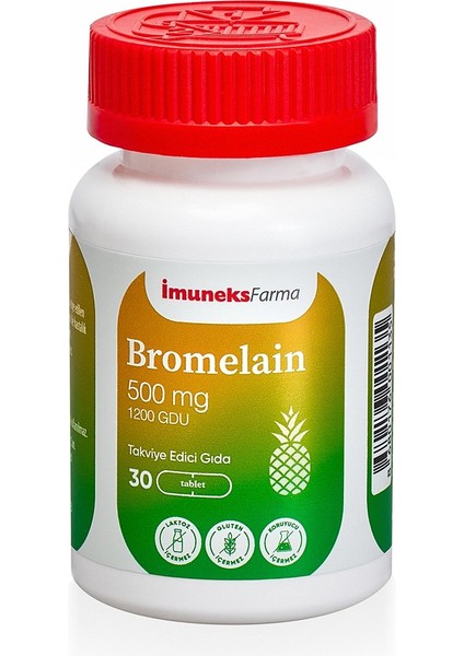 Bromelain 500 Mg Takviye Edici Gıda 30 Tablet